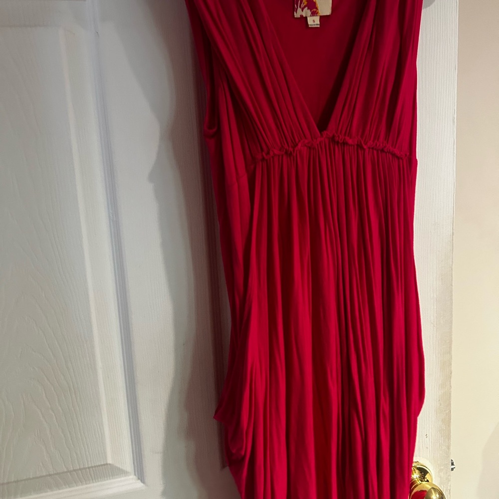 Forever 21 Bold Red V-Neck Dress
